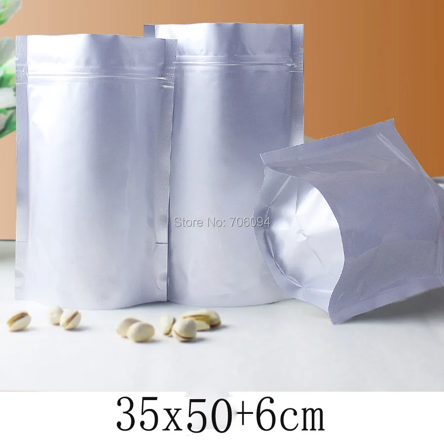 10PCS 35x50+6cm(13.8''x19.7'') Metalic Silver Alumimun foil Bag for gift tea coffee standup pure aluminum foil bag with ziplock
10PCS 35x50+6cm(13.8''x19.7'') Metalic Silver Alumimun foil Bag for gift tea coffee standup pure aluminum foil bag with ziplock