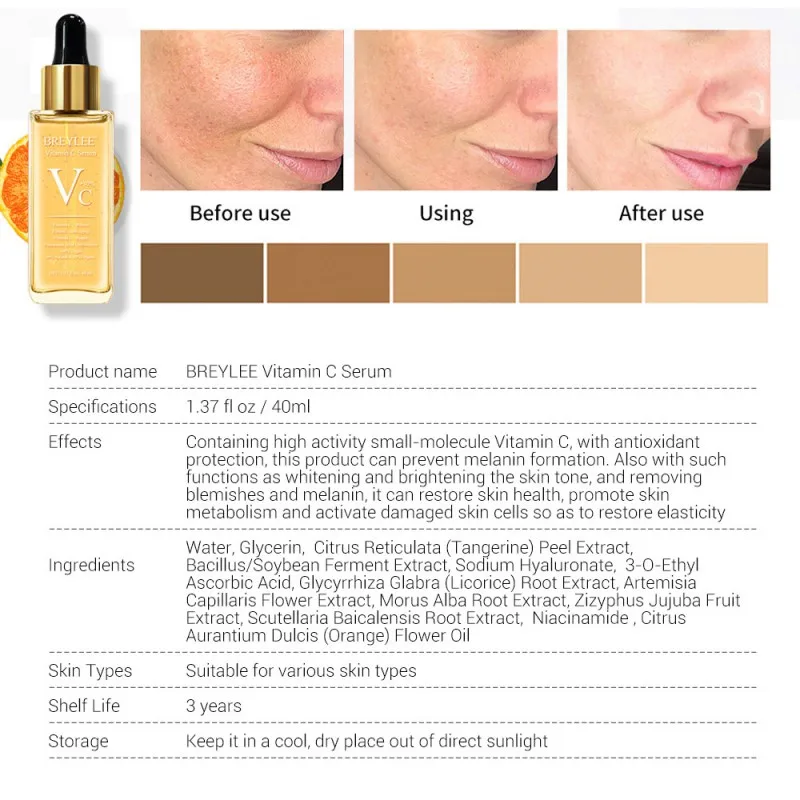 40ML Natural Vitamin C Hyaluronic Whitening Serum Dark Spots Repair Face Anti Wrinkle Firming Essence Liquid RecommendS1
40ML Natural Vitamin C Hyaluronic Whitening Serum Dark Spots Repair Face Anti Wrinkle Firming Essence Liquid RecommendS1