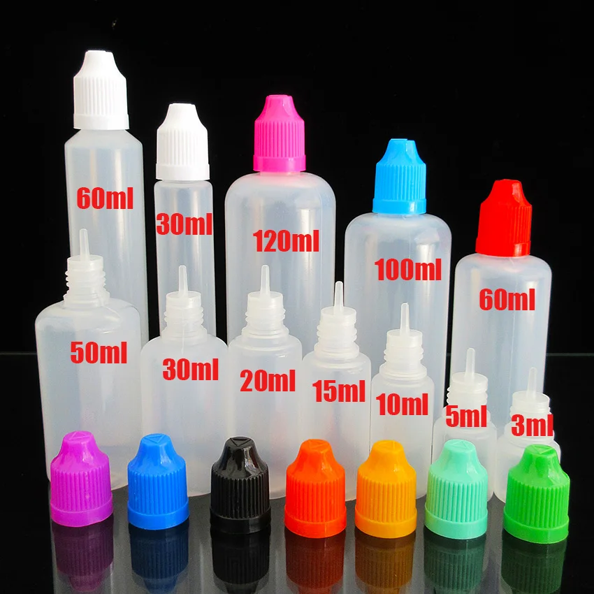5pcs Free Shipping 50ML LDPE Squeezable Soft Bottle Dropper with Long Thin Nozzle Childproof Cap E Cig Oil | Красота и здоровье