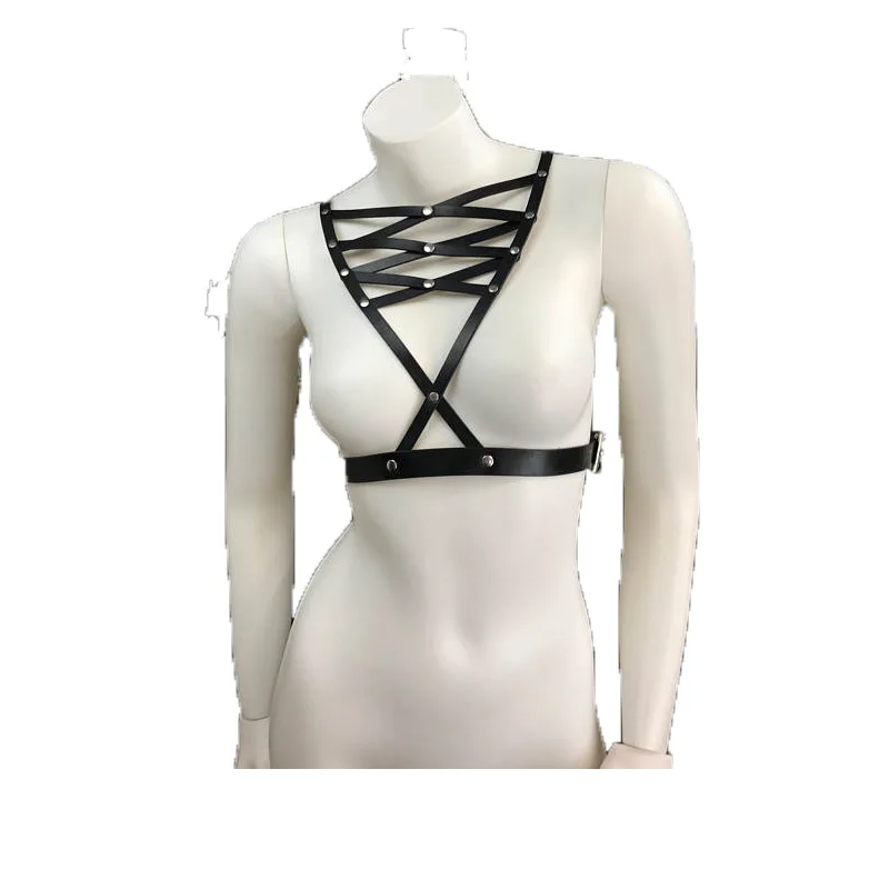 Sexy Women Belts Punk Rock Halterneck Choker Gothic Leather Harness Bondage Cage Bustier Corset Sculpting Chest Waist Belt
Sexy Women Belts Punk Rock Halterneck Choker Gothic Leather Harness Bondage Cage Bustier Corset Sculpting Chest Waist Belt