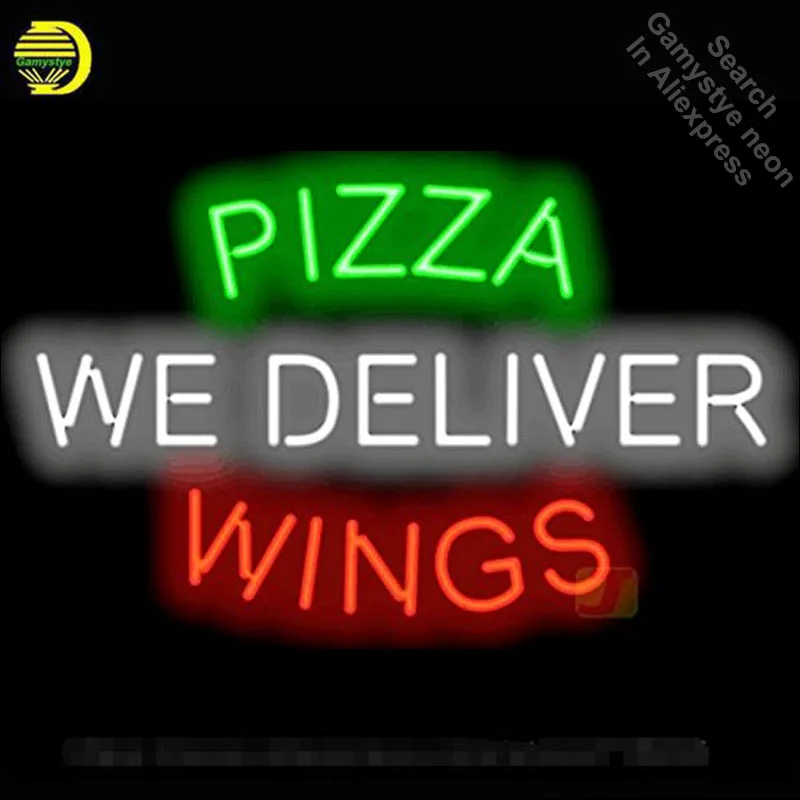 Neon Sign for Pizza Wings We Deliver Neon Tube vintage Bright sign handcraft Lamp Store Displays Tube Glass Neon Flashlight sign
Neon Sign for Pizza Wings We Deliver Neon Tube vintage Bright sign handcraft Lamp Store Displays Tube Glass Neon Flashlight sign
