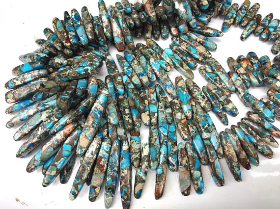 full strand 16" Sea Sediment Imperial Jasper gemstone 20-50mm teeth spikes pointed Imperial Jasper necklace oranger Green Gold b
full strand 16" Sea Sediment Imperial Jasper gemstone 20-50mm teeth spikes pointed Imperial Jasper necklace oranger Green Gold b