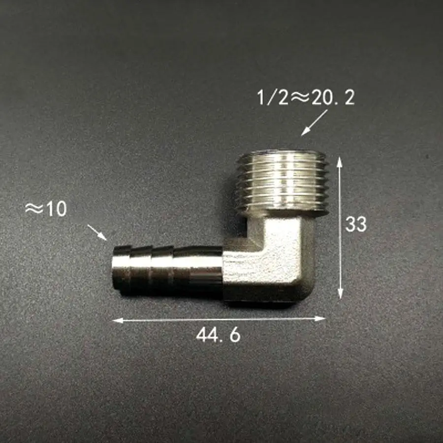 DN15 1/2" BSP Male Fit 10mm ID Hose Elbow Hose Barb Fitting Hosetail Nickel Plated Brass Pipe Fitting Connector Adapter
DN15 1/2" BSP Male Fit 10mm ID Hose Elbow Hose Barb Fitting Hosetail Nickel Plated Brass Pipe Fitting Connector Adapter