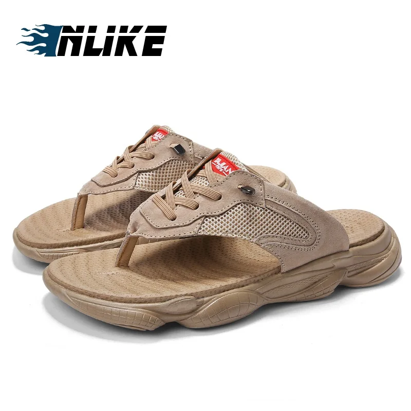 Men's Slippers Outdoor Beach Fashion Outside Shoes Flip Flops Men Slides Split Leather
Men's Slippers Outdoor Beach Fashion Outside Shoes Flip Flops Men Slides Split Leather