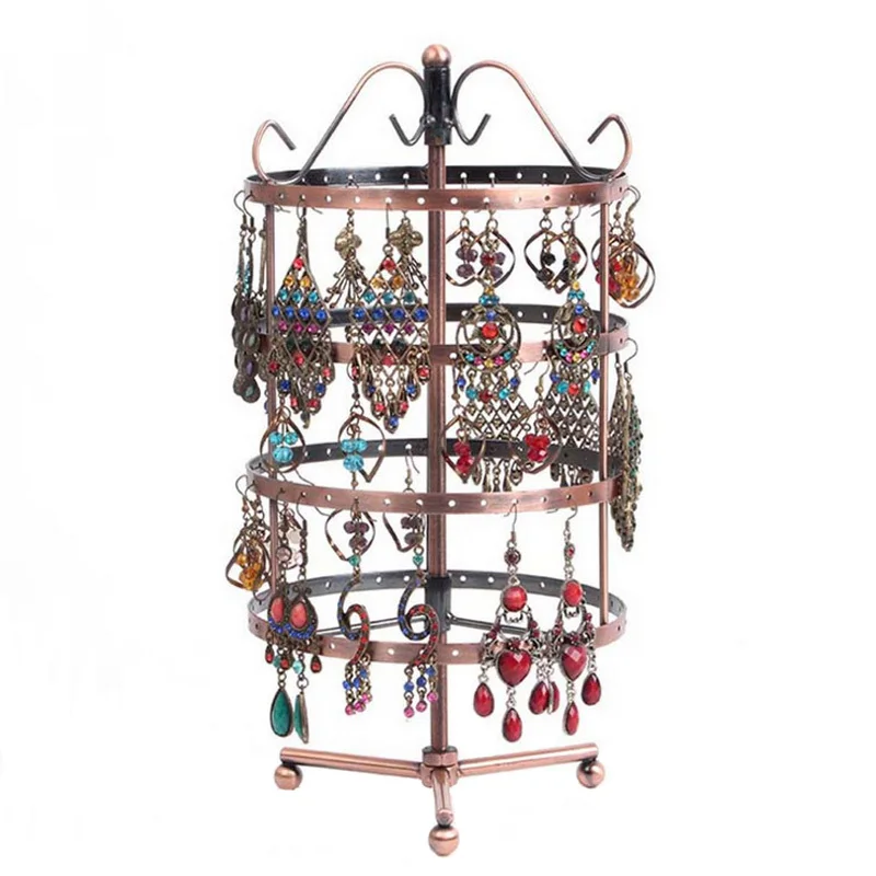 4 Layers 144 Holes Metal Jewelry Display Shelf Rotatting Earring Storage Rack Older Worlde Type Jewelry Organizer Circle Shape
4 Layers 144 Holes Metal Jewelry Display Shelf Rotatting Earring Storage Rack Older Worlde Type Jewelry Organizer Circle Shape