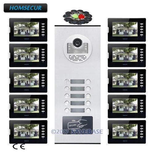 HOMSECUR 7" Video&Audio Multi Apartment Video&Audio Door Entry Kit+Outdoor Monitoring for 10 Families
HOMSECUR 7" Video&Audio Multi Apartment Video&Audio Door Entry Kit+Outdoor Monitoring for 10 Families