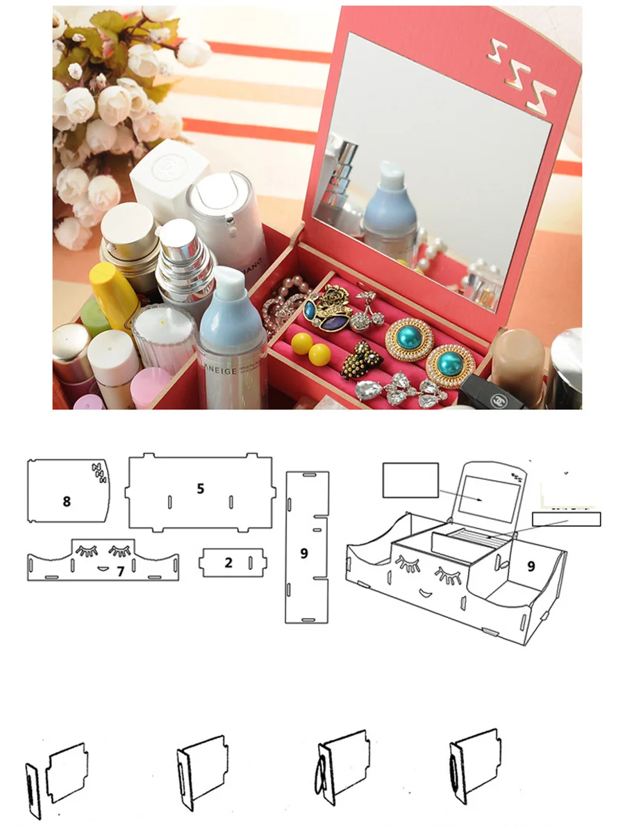 1Pc Wooden Jewelry Box With Mirror Handmade DIY Multi-function Organizer Necklace Earrings Carring Cases Random Color ZY16
1Pc Wooden Jewelry Box With Mirror Handmade DIY Multi-function Organizer Necklace Earrings Carring Cases Random Color ZY16