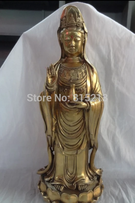bi001095 18" China Brass Buddhism Kwan-Yin Pot Buddha Bronze Lotus GuanYin Goddess Statue
bi001095 18" China Brass Buddhism Kwan-Yin Pot Buddha Bronze Lotus GuanYin Goddess Statue