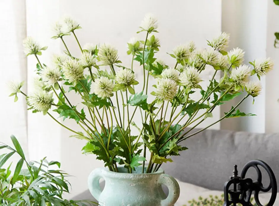 10pcs Artificial 3head Eryngium foetidum Flower Leaf Stem For Wedding Bridal Bouquet Home Office Hotel Decoration
10pcs Artificial 3head Eryngium foetidum Flower Leaf Stem For Wedding Bridal Bouquet Home Office Hotel Decoration