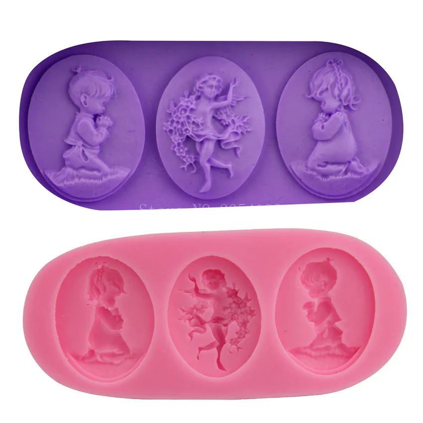 Angel Baby prayers Boy Girl Silicone Fondant Soap 3D Cake Mold Cupcake Jelly Candy Chocolate Decoration Baking Tool Moulds F2187
Angel Baby prayers Boy Girl Silicone Fondant Soap 3D Cake Mold Cupcake Jelly Candy Chocolate Decoration Baking Tool Moulds F2187