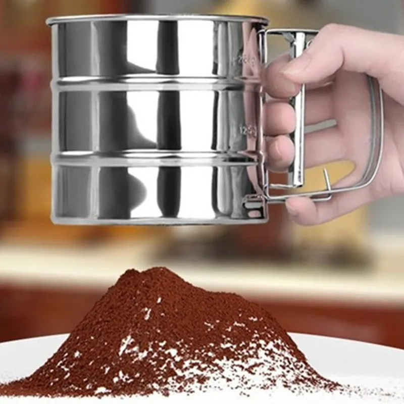 Y055 Newest Stainless Steel Mesh Flour Sifter Mechanical Baking Icing Sugar Shaker Sieve Tool Cup Shape
Y055 Newest Stainless Steel Mesh Flour Sifter Mechanical Baking Icing Sugar Shaker Sieve Tool Cup Shape