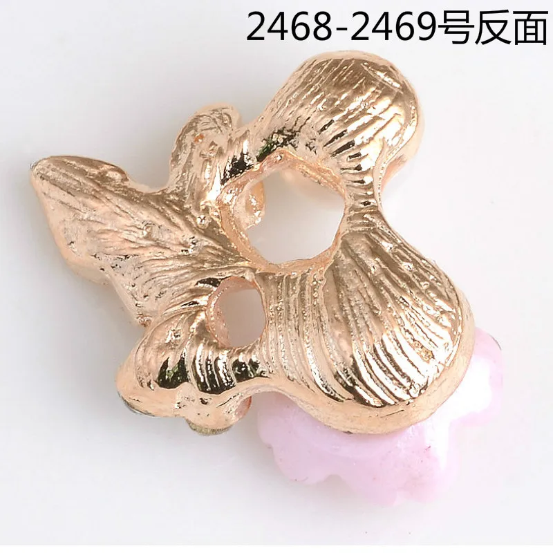 50PCS 13*14mm Alloy Material Gold Tone Imitation Pearl Resin Flower Butterfly Charm for Earring DIY Jewelry Accessory Findings | Украшения