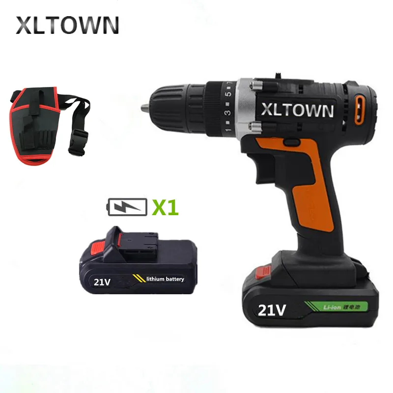 Xltown 21 в Беспроводная двухскоростная электрическая дрель литиевая батарея