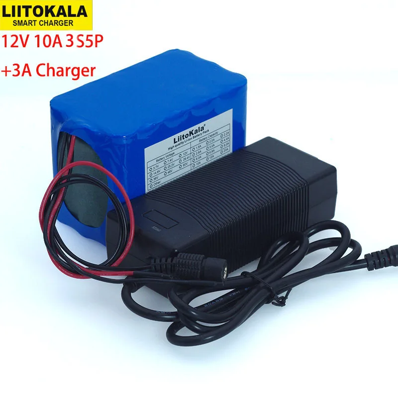 Liitokala 12V 10Ah большой емкости 18650 литий-ионный аккумулятор 12 6 V 10000mAh с печатной