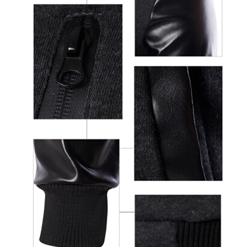 Spring Casual Jacket Men Hooded Jacket And Coat PU Leather Sleeve Slim Outerwear Coat Men Leisure Zipper Coat Sportwear Jackets
Spring Casual Jacket Men Hooded Jacket And Coat PU Leather Sleeve Slim Outerwear Coat Men Leisure Zipper Coat Sportwear Jackets