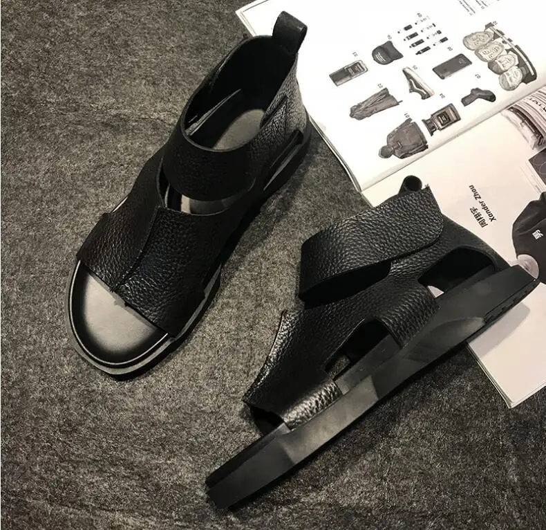 Genuine Leather Men's Sandals Flats High Top Sandals Hook&Loop Narrow Band Gladiator Platform Seaside Height Increasing Shoes
Genuine Leather Men's Sandals Flats High Top Sandals Hook&Loop Narrow Band Gladiator Platform Seaside Height Increasing Shoes