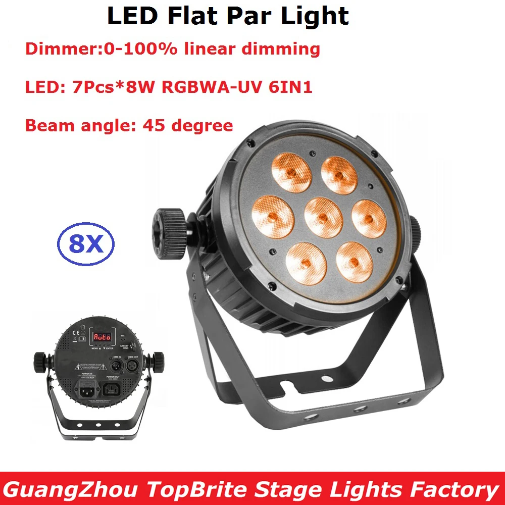 8 Unit Sales 7X8W RGBWA-UV 6IN1 Led Par Light DMX Stage Lights Business Lights Professional Flat Par Light For Disco Nightclubs
8 Unit Sales 7X8W RGBWA-UV 6IN1 Led Par Light DMX Stage Lights Business Lights Professional Flat Par Light For Disco Nightclubs