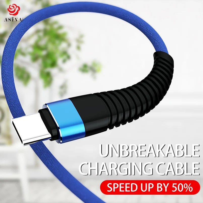 ASINA USB Type C кабель для Samsung 3 1 Быстрая зарядка нейлоновые плетеные кабели Huawei Xiaomi