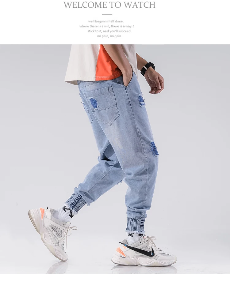 Jeans Lined Stretch Denim Large Size Jeans Men's Loose Beam Pants Jeans for Men Designer Slim Fit Brand Pants Blue Jeans