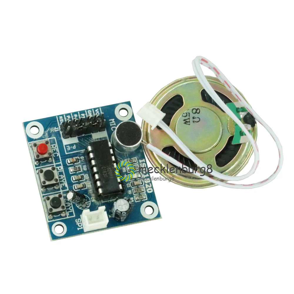 

ISD1820 Recording Module Voice Playback Module Mic Sound Audio Telediphone Board With Microphones + Loudspeaker for Arduino 3-5V