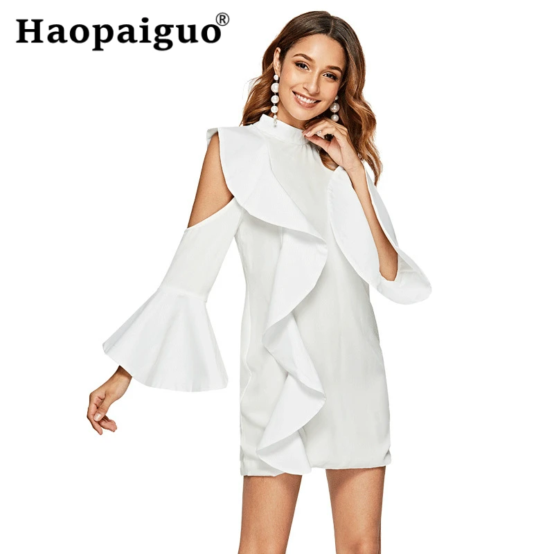 Off-shoulder Ruffles White Party Dress Women Asymmetrical O-neck Mini Dress Women Empire Slim Bodycon Bandage Dress Women Elbise
Off-shoulder Ruffles White Party Dress Women Asymmetrical O-neck Mini Dress Women Empire Slim Bodycon Bandage Dress Women Elbise