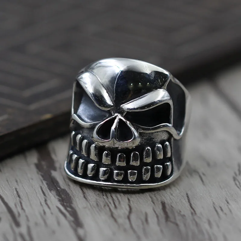 

BOCAI Real S925 Pure Silver Skull Ring for Man Opening Domineering Personality to Create Vintage Trendy Jewelry High-end Gift