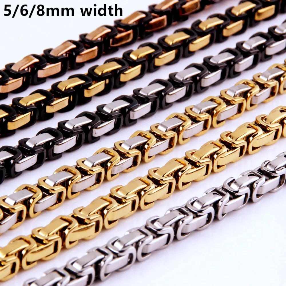 Custom ANY Length 5/6/8mm Byzantine Box Mens Chain Boys Stainless Steel Necklace or Bracelet Fashion Jewelry
Custom ANY Length 5/6/8mm Byzantine Box Mens Chain Boys Stainless Steel Necklace or Bracelet Fashion Jewelry