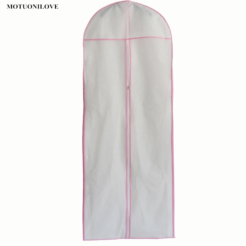 Пылезащитный чехол с белыми краями и розовыми для свадебного вечернего платья