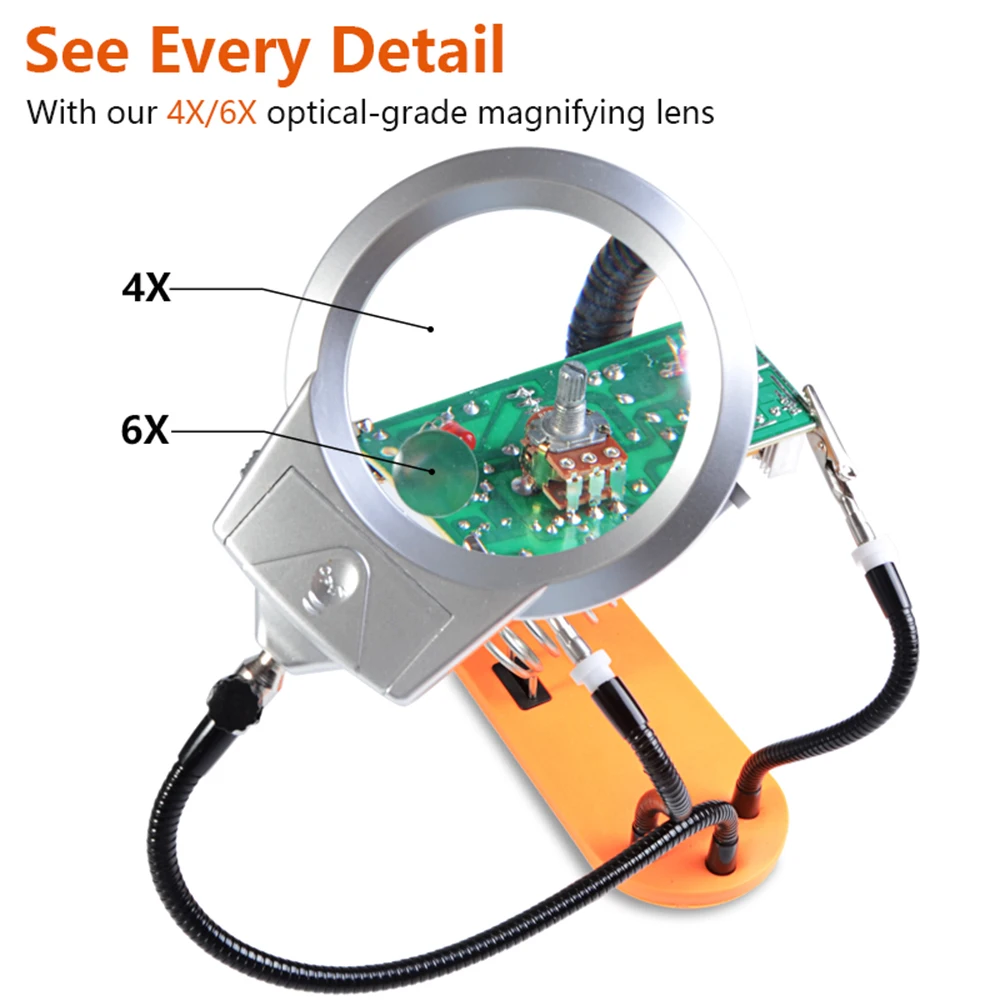 Подставка для паяльника третья рука светодиодная Лупа светодиодный рочного