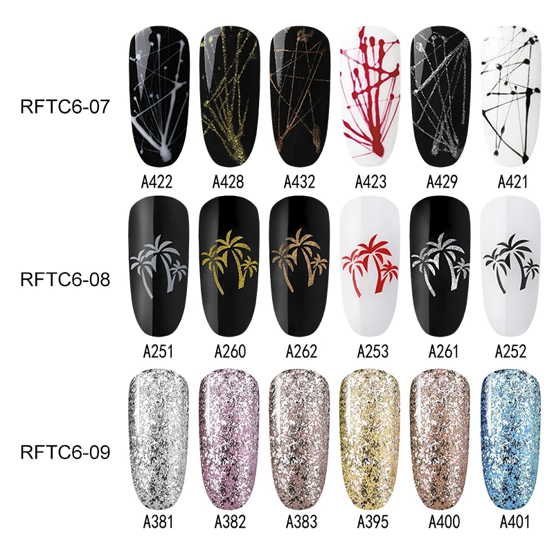 ROSALIND Spider Gel Polish Set 6PCS/kitPlatinum Varnish Hybrid Stamp Acrylic Nail Kit All For Manicure Paint | Красота и здоровье