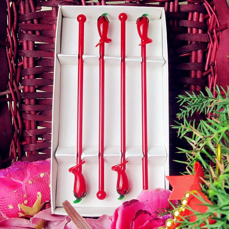 High quality handmade chili shape decoration Figurines red murano glass cocktail swizzle stick Christmas Party Bar Accessories
High quality handmade chili shape decoration Figurines red murano glass cocktail swizzle stick Christmas Party Bar Accessories