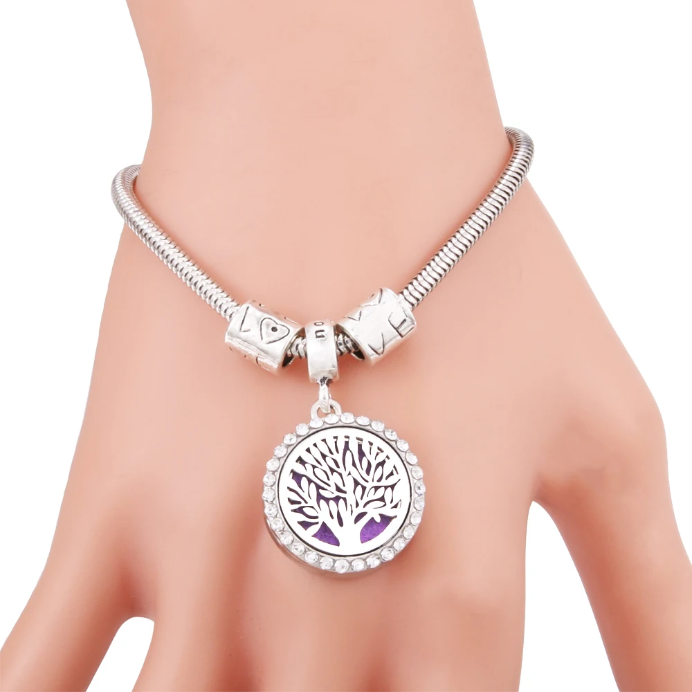 Tree Full zircon Locket Bracelet Bangle Stainless Steel Essential Oil Diffuser Perfume Aromatherapy Bracelet birthday Gift
Tree Full zircon Locket Bracelet Bangle Stainless Steel Essential Oil Diffuser Perfume Aromatherapy Bracelet birthday Gift