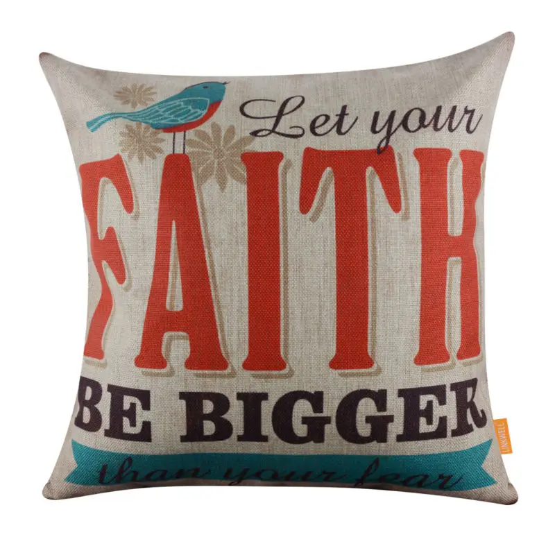 LINKWELL 45x45cm Let Your Faith Be Bigger than Your Fear Linen Cushion Covers Pillowcase Home Decor Sofa Decor Religious Words
LINKWELL 45x45cm Let Your Faith Be Bigger than Your Fear Linen Cushion Covers Pillowcase Home Decor Sofa Decor Religious Words