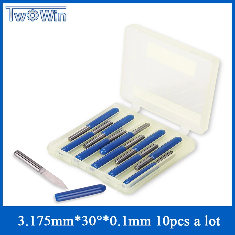 TwoWin 10pcs Milling Cutters 3.17mm Shank Length 15mm 30 Angle 0.1MM Tip Mini PCB Drill Bits Wood PCB Drill Tools Accessories
TwoWin 10pcs Milling Cutters 3.17mm Shank Length 15mm 30 Angle 0.1MM Tip Mini PCB Drill Bits Wood PCB Drill Tools Accessories