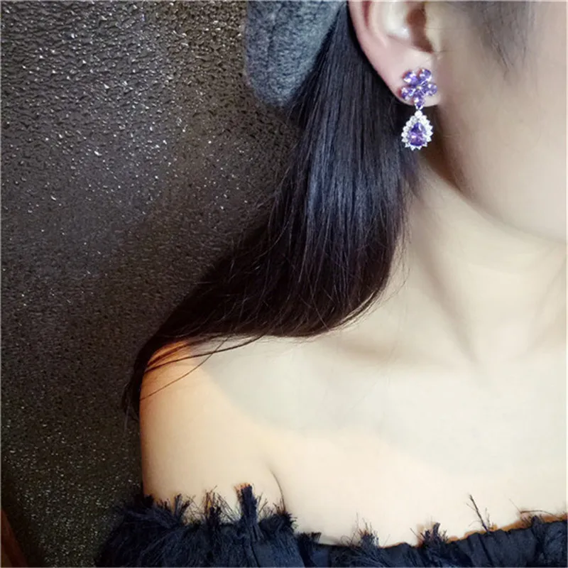Vintage Drop Earring For Women S925 Sterling Silver Fine Jewelry Light Purple Amethyst Gemstone Temperament Long Aretes Bijoux
Vintage Drop Earring For Women S925 Sterling Silver Fine Jewelry Light Purple Amethyst Gemstone Temperament Long Aretes Bijoux