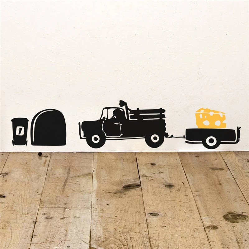 funny mouse hole transport cheese truck black vinyl wall art decals living room home decor diy stickers
funny mouse hole transport cheese truck black vinyl wall art decals living room home decor diy stickers
