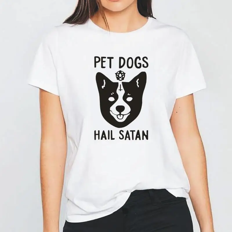 Мода Одежда для собак с надписью «Hail Satan» принт с героями мультфильмов, женская футболка с коротким рукавом на каждый день футболка Femme летни...
Мода Одежда для собак с надписью «Hail Satan» принт с героями мультфильмов, женская футболка с коротким рукавом на каждый день футболка Femme летни...