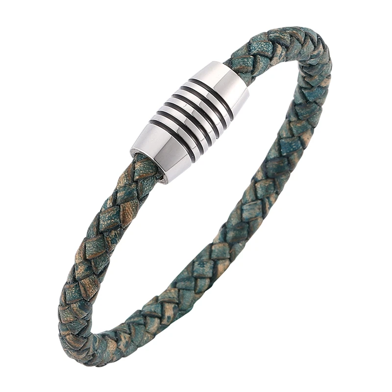 Vintage Style Genuine Green Leather Bracelets Men Charm Magnetic Stainless Steel Buckle Bangles Man Jewelry Gift BB0245
Vintage Style Genuine Green Leather Bracelets Men Charm Magnetic Stainless Steel Buckle Bangles Man Jewelry Gift BB0245