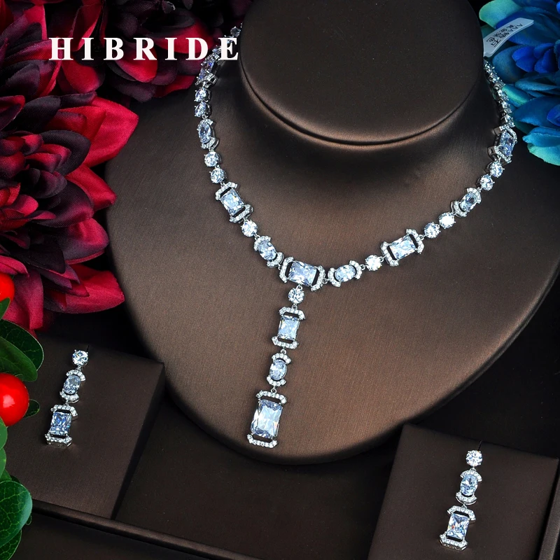 HIBRIDE Sparkling Fashion Clear Cubic Zircon Jewelry Sets For Women Necklace Set Wedding Dress Accessories Party Show N-514
HIBRIDE Sparkling Fashion Clear Cubic Zircon Jewelry Sets For Women Necklace Set Wedding Dress Accessories Party Show N-514
