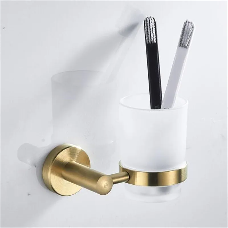 Toothbrush Cup Holder Brushed Gold Stainless Steel Wall Mount Bathroom Accessory Hardware Modern Style Glass For Toothbrush Cup
Toothbrush Cup Holder Brushed Gold Stainless Steel Wall Mount Bathroom Accessory Hardware Modern Style Glass For Toothbrush Cup