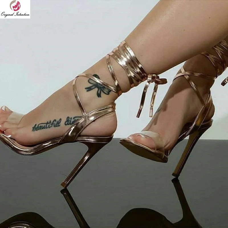 Original Intention Women Sandals Ankle Strap Peep Toe Thin High Heels Sandals Gold Shoes Summer Woman Plus Size 4-20
Original Intention Women Sandals Ankle Strap Peep Toe Thin High Heels Sandals Gold Shoes Summer Woman Plus Size 4-20
