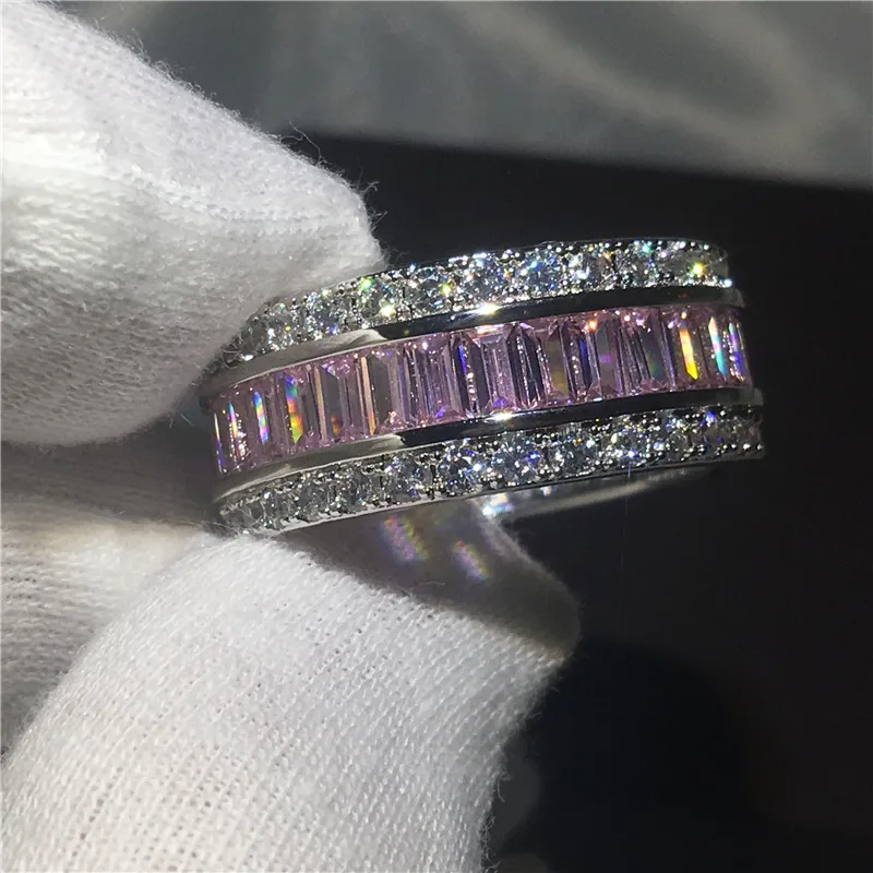 Circle ring White Gold Filled Engagement Wedding Band Rings for women Full Princess cut AAAAA zircon cz Female Finger Jewelry
Circle ring White Gold Filled Engagement Wedding Band Rings for women Full Princess cut AAAAA zircon cz Female Finger Jewelry