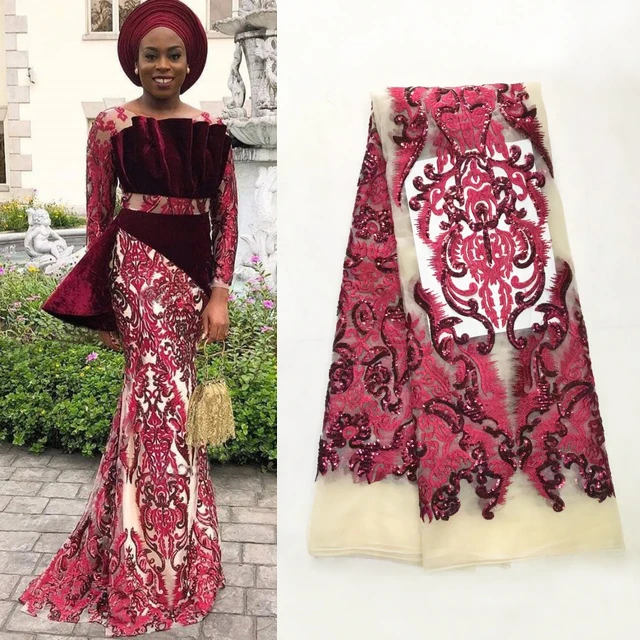 African Lace Fabric 2019 Embroidered Nigerian Laces Fabric High Quality French Tulle Lace Fabric for Women,5Yards.JL003 Red
African Lace Fabric 2019 Embroidered Nigerian Laces Fabric High Quality French Tulle Lace Fabric for Women,5Yards.JL003 Red