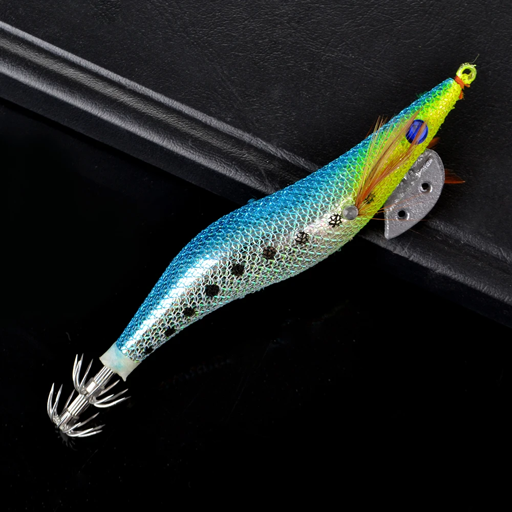 FTK 1PC Hard Plastic Octopus Squid Jigs Fishing Lures Mixed Color Cuttlefish Artificial Bait Wood Shrimp lead weight 1.5g-4.0g | Спорт и