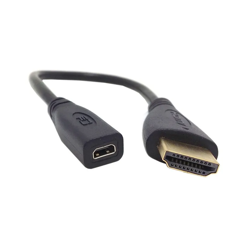 Type D Micro HDMI-compatible Socket Female to HDMI-compatible Male Adapter Cable for Tablet & Cell Phone 0.2m
Type D Micro HDMI-compatible Socket Female to HDMI-compatible Male Adapter Cable for Tablet & Cell Phone 0.2m