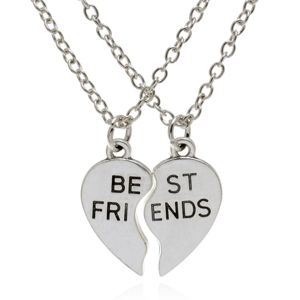 Ожерелье с подвеской в форме сердца набор из двух штук|pendant necklace|best friendcouple necklace set |