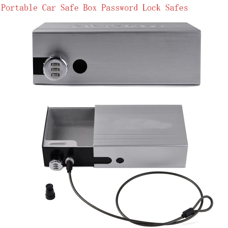 Newportable Car Safe Box Password Lock Safes Jewelry Cash Pistol Storage Boxes Aluminum Alloy Security Strongbox Wire Rope Fixed
Newportable Car Safe Box Password Lock Safes Jewelry Cash Pistol Storage Boxes Aluminum Alloy Security Strongbox Wire Rope Fixed