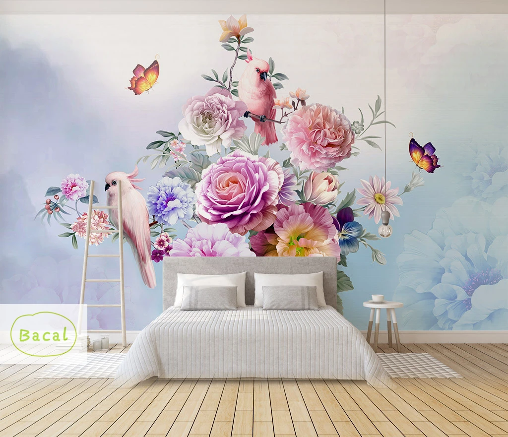 Custom 3D flower Photo Mural Wallpaper For Kids Room Animal Paradise Cartoon Parrot Children House for Bedroom papel mural 3D
Custom 3D flower Photo Mural Wallpaper For Kids Room Animal Paradise Cartoon Parrot Children House for Bedroom papel mural 3D