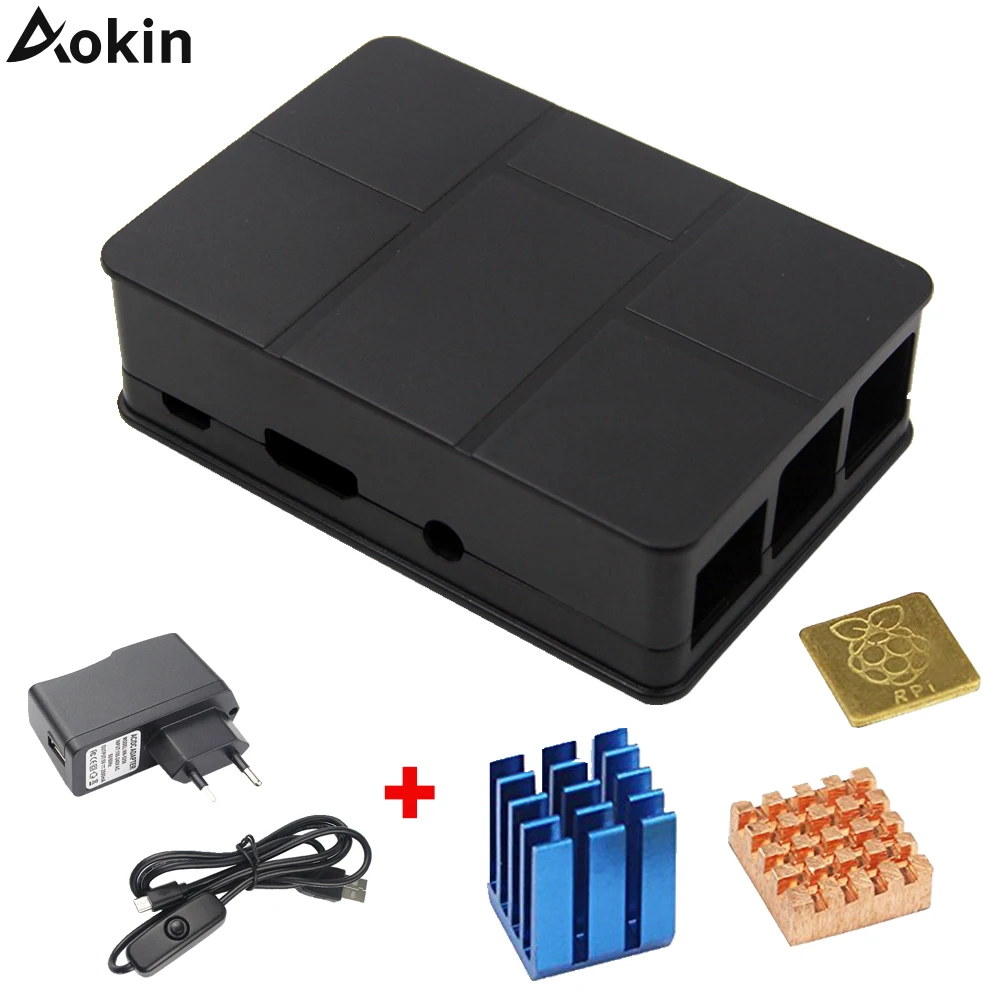 Raspberry Pi 3 Case Model B ABS New Black пластиковая коробка теплоотвода 5 в 3A для +