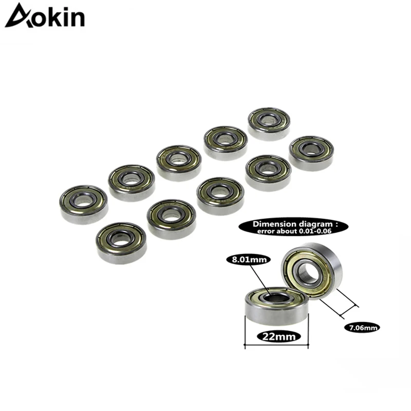 10pcs Bearing Double Shielded Miniature High-carbon Steel Single Row 608ZZ ABEC-5 Deep Groove Ball Bearing 8*22*7 8x22x7 MM
10pcs Bearing Double Shielded Miniature High-carbon Steel Single Row 608ZZ ABEC-5 Deep Groove Ball Bearing 8*22*7 8x22x7 MM